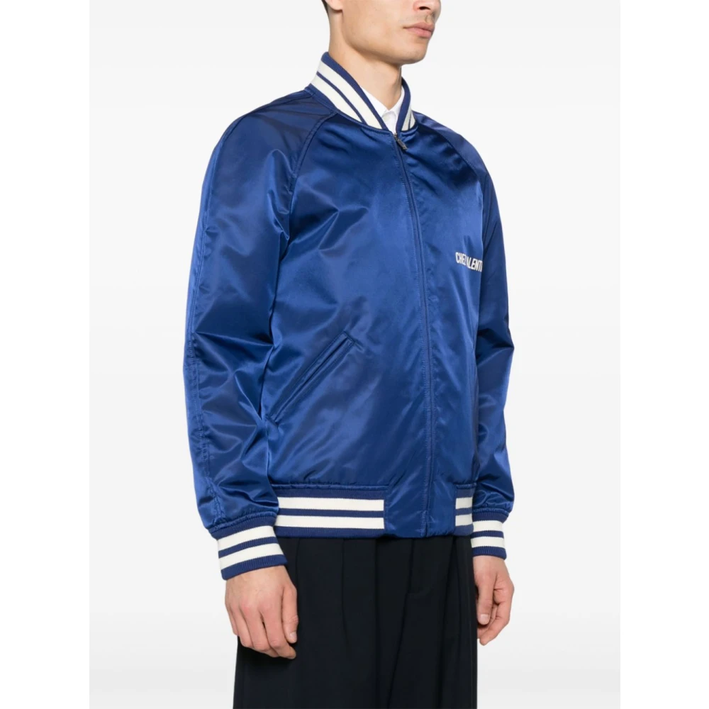 Valentino Blauwe Jas met Rits en Lange Mouwen Blue Heren