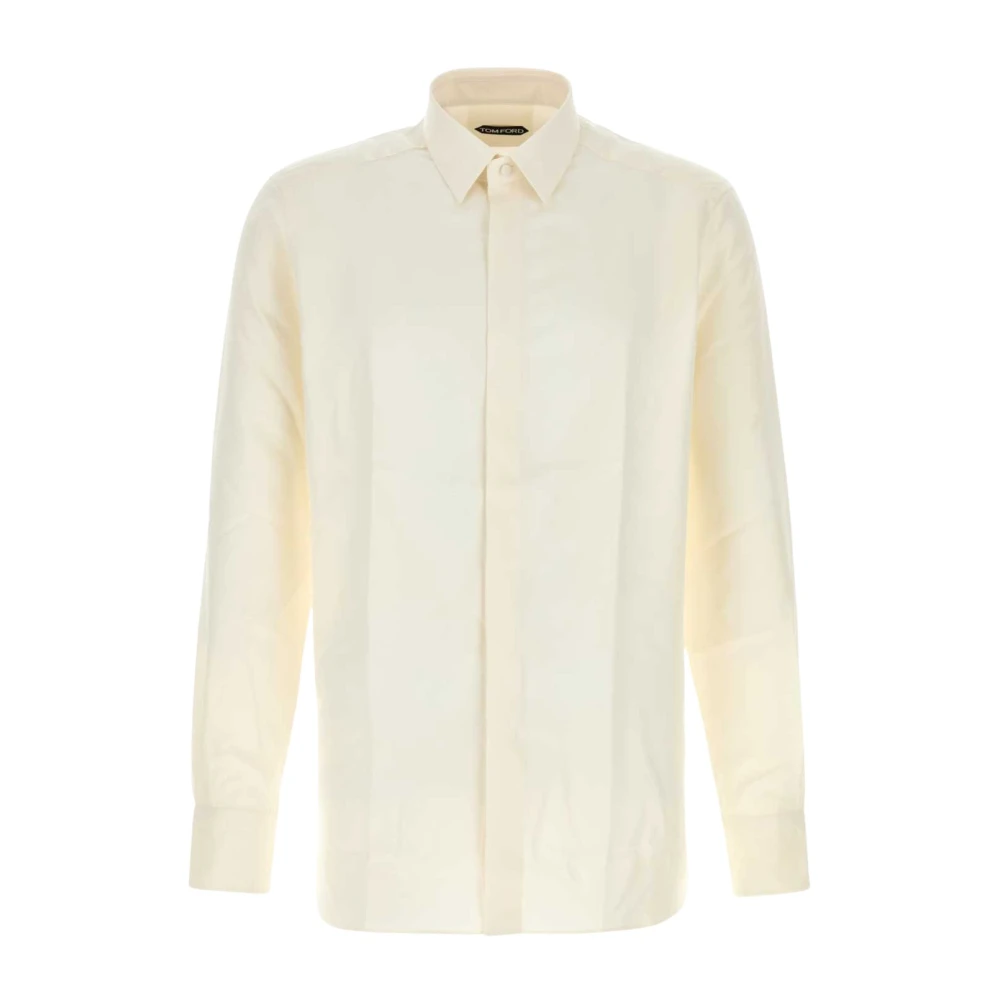 Tom Ford Men's White Formal Shirts, Xl, Twill Shirt