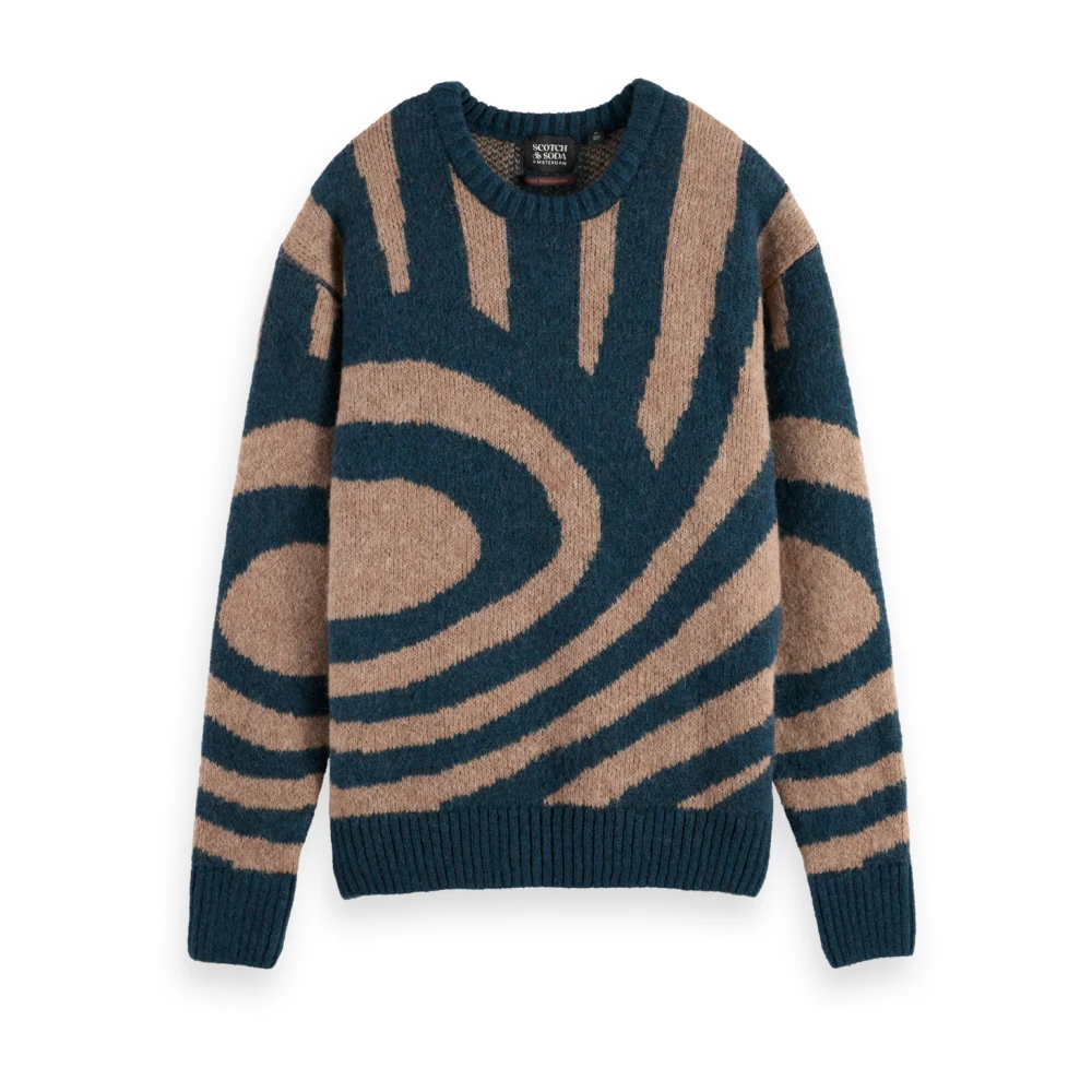 Scotch & Soda Grote Golven Dropped Shoulder Sweater Multicolor Heren