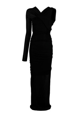 black-asymmetric-one-sleeve-gown