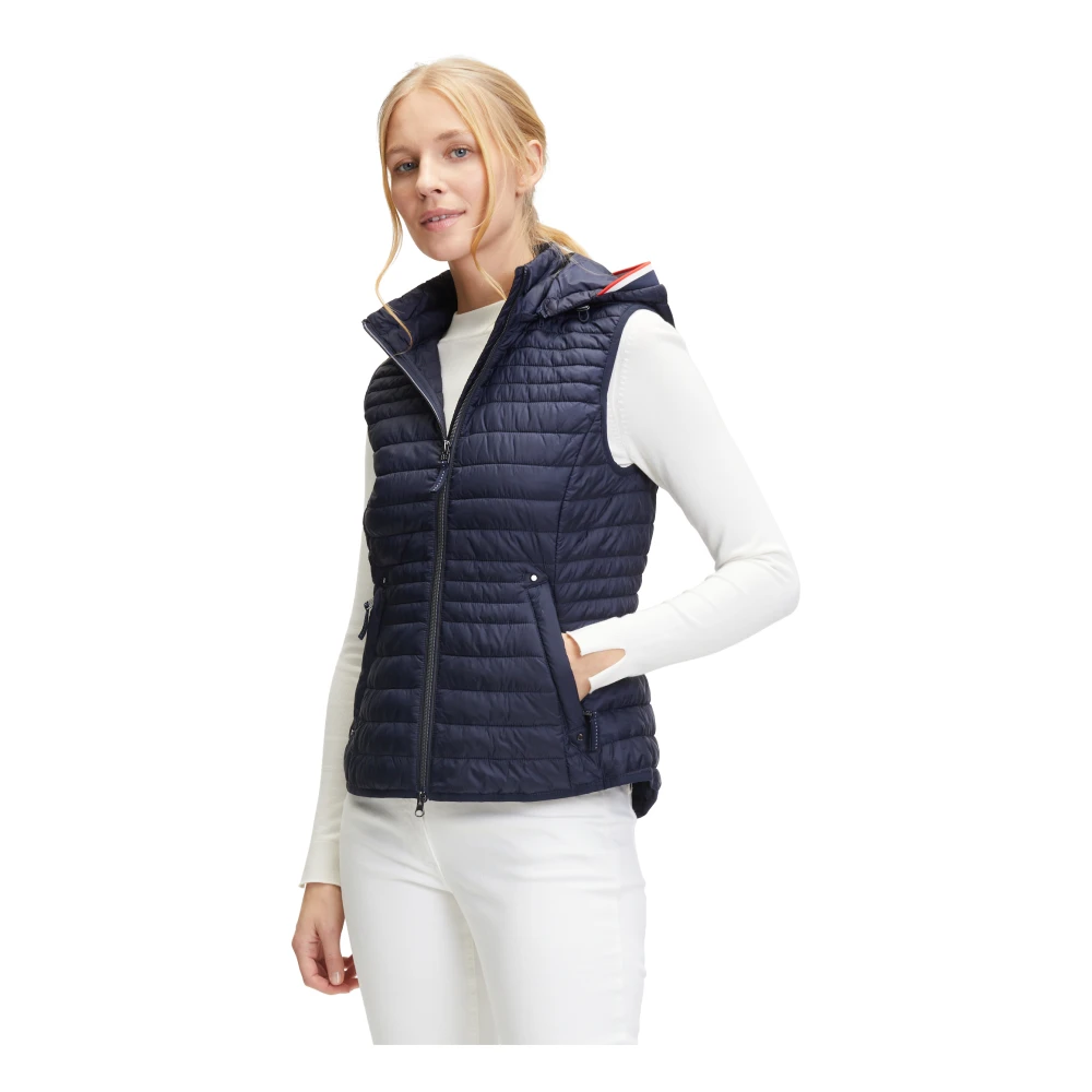 Betty Barclay Gewatteerd vest met afneembare capuchon Blue Dames