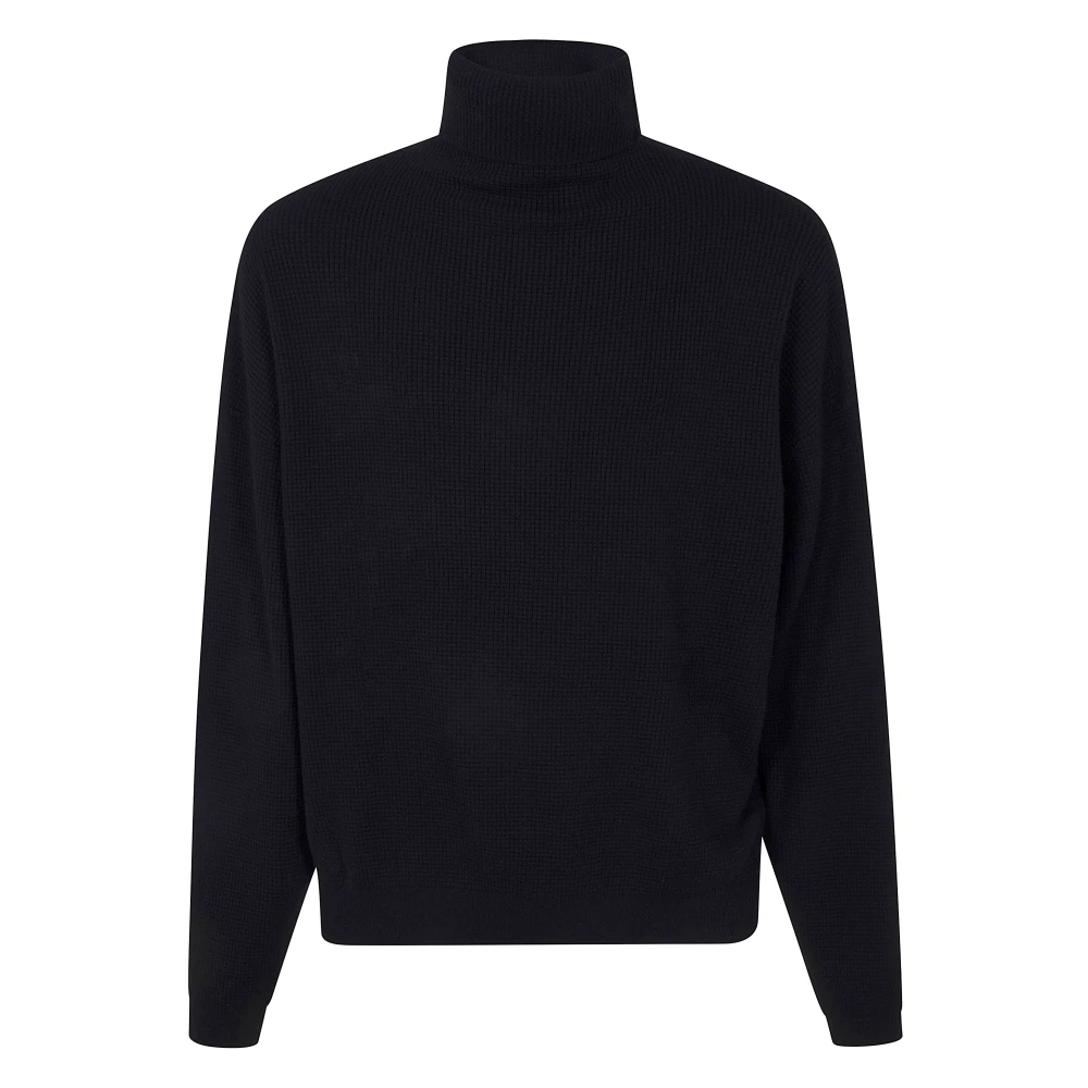 Fear Of God Zwarte Wafel Turtleneck Trui Black Heren