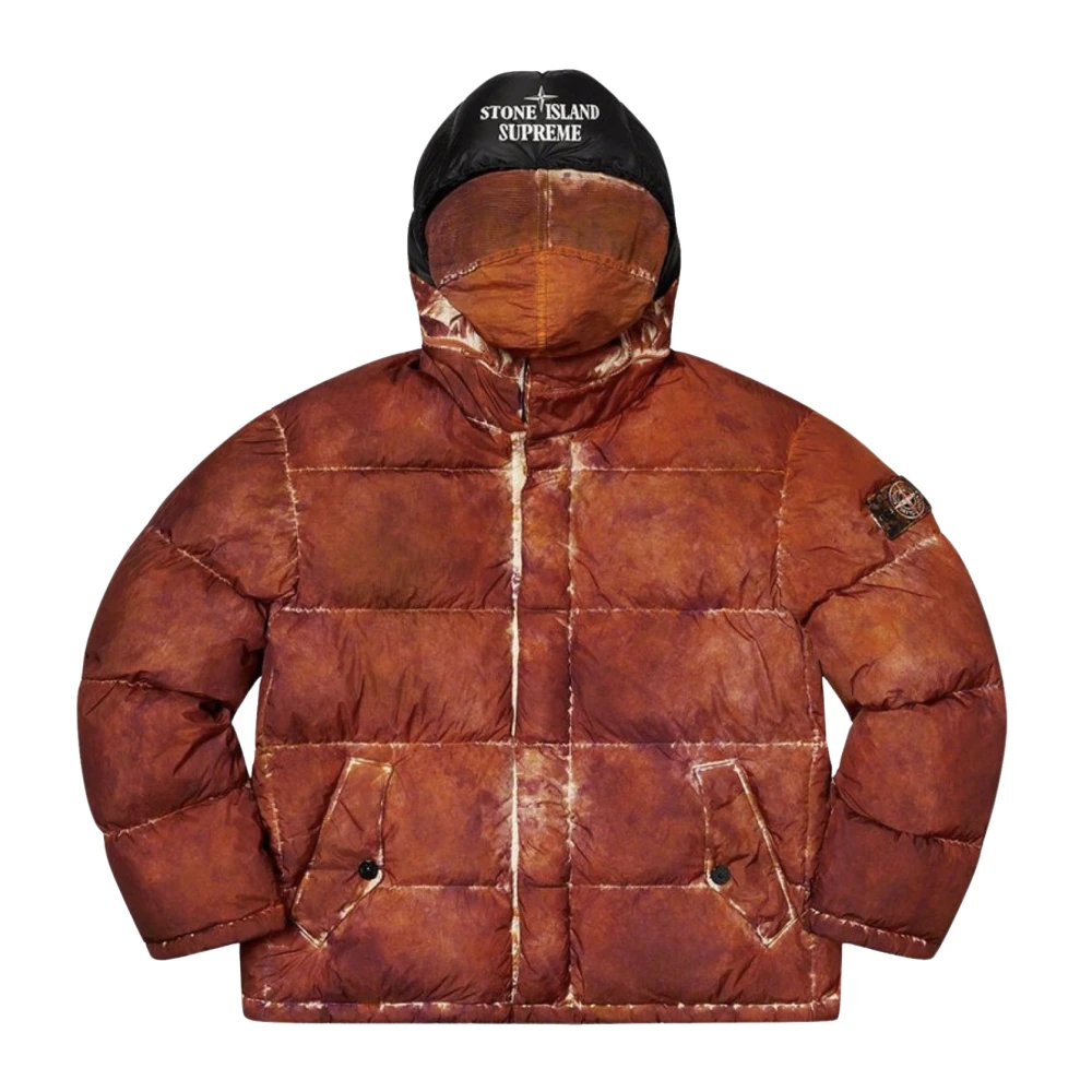 Stone Island Limited Edition Camo Donsjas Koraal Red Heren