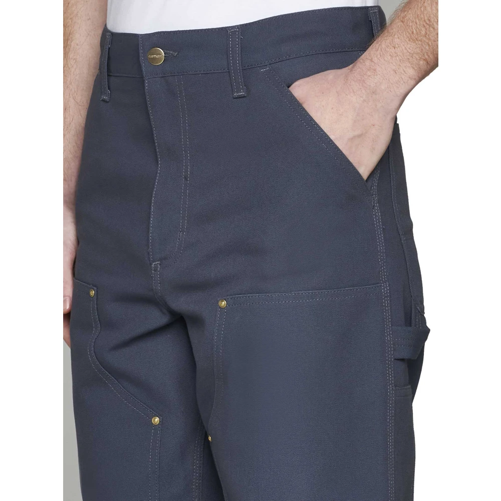 Carhartt WIP Paarse Canvasbroek met Nieten Detail Blue Heren