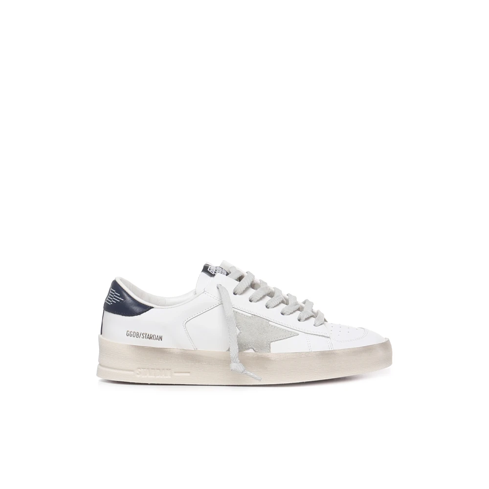Golden Goose IJs en Blauwe Leren Sneakers Heren Schoenen Wit