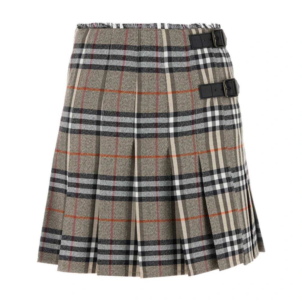 Burberry Women's Gray Embroidered Wool Skirt