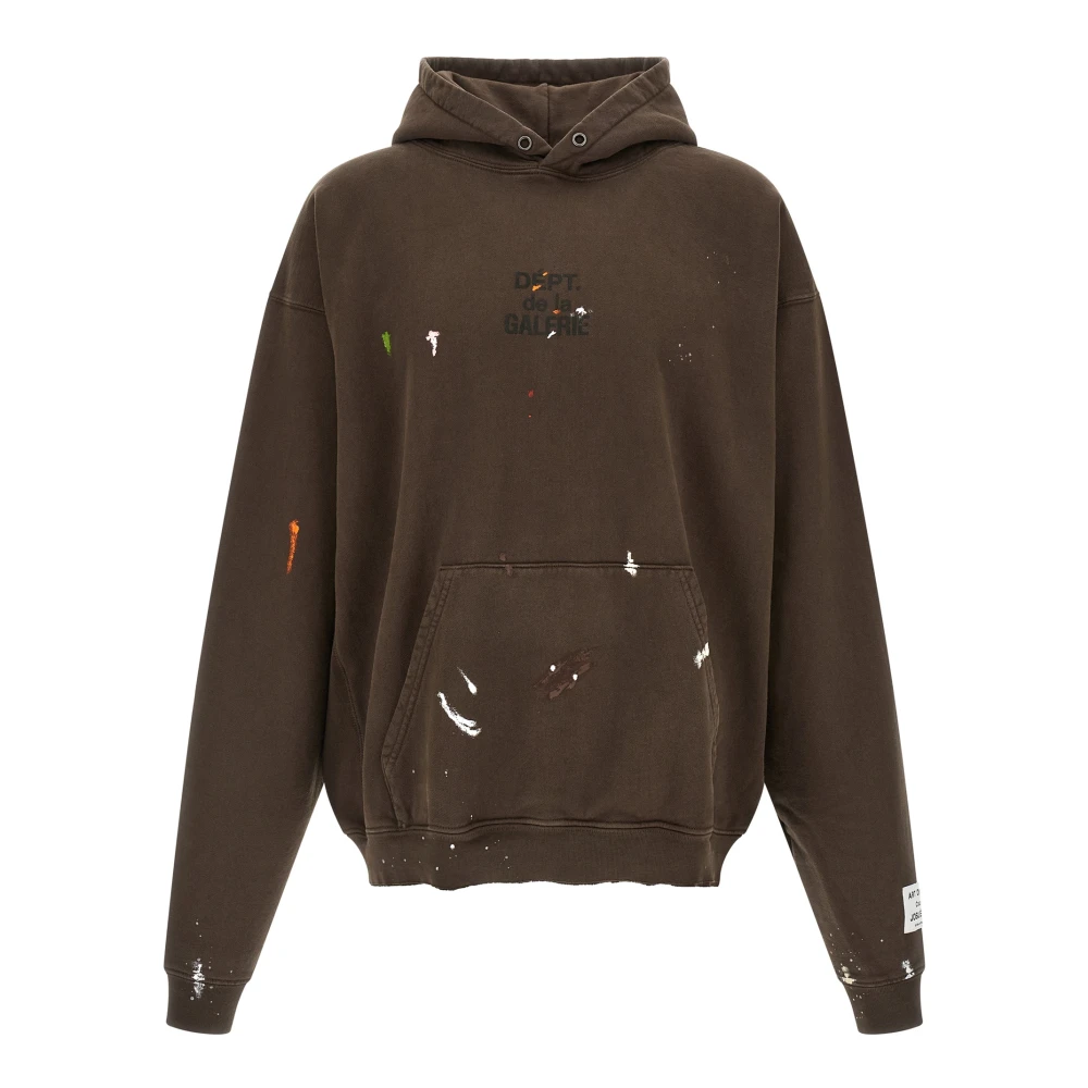 Gallery Dept. Men's Brown Hoodies, S, French Logo Painted Hoodie