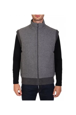Regular-Fit Gilet med borstad flanell framsida