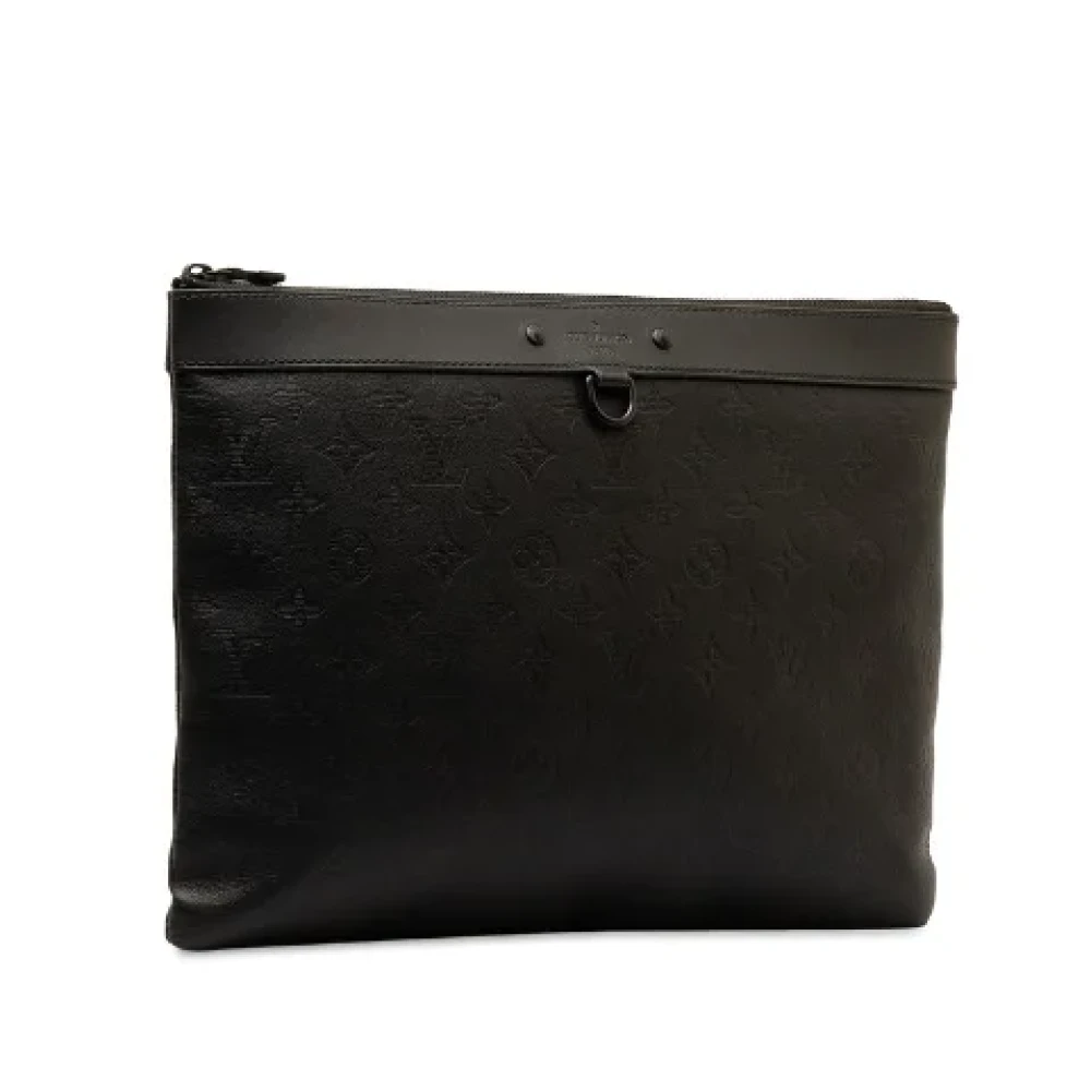 Louis Vuitton Vintage Pre-owned Leather clutches Black Heren