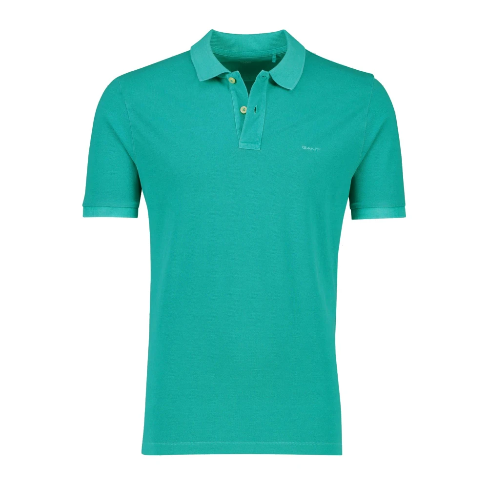 Gant Turquoise Polo Shirt Korte Mouw Blue Heren