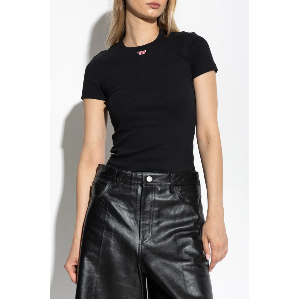 Diesel T-shirt T-Ele-Long-D Black Dames