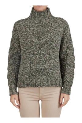Textured Alpaca Wool Cashmere Turtleneck Sweater
