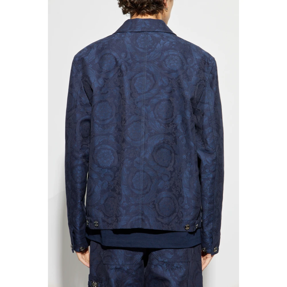 Versace Jas met Barocco patroon Blue Heren
