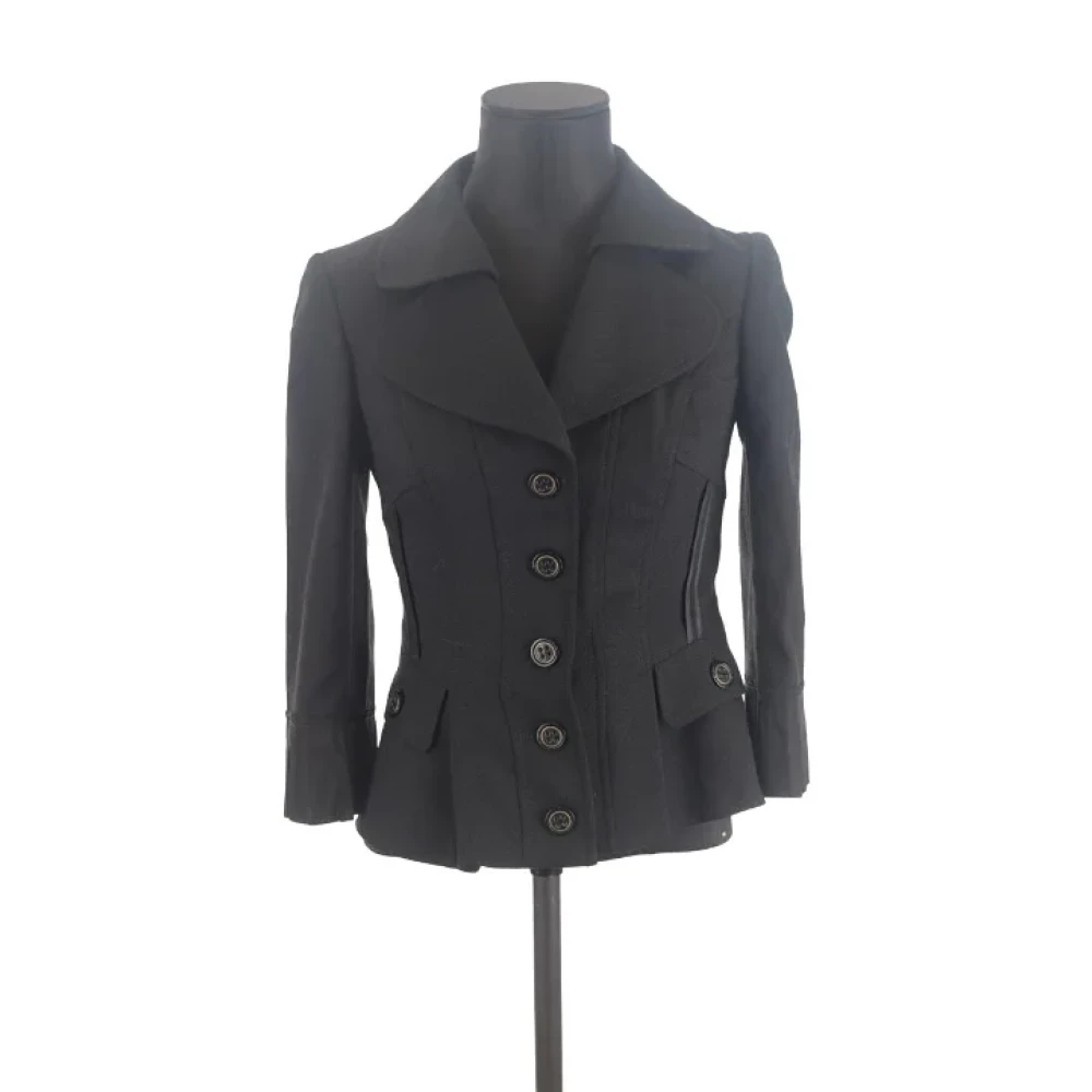 Dolce & Gabbana Pre-owned Wool outerwear Black Dames