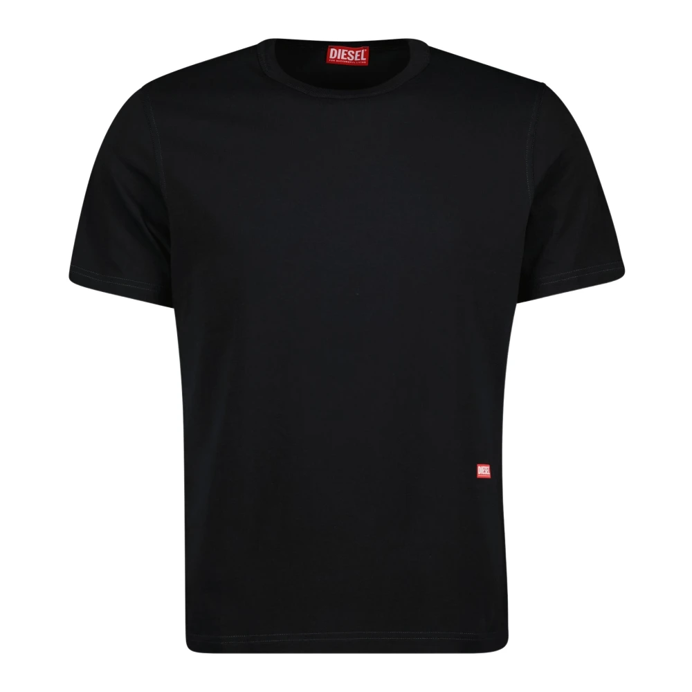 Diesel Zwarte T-Adjust-Slits T-shirt Black Heren