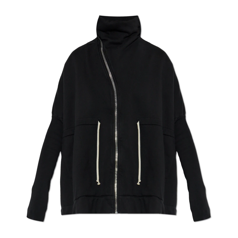 Rick Owens Black Zip-Throughs, Female, Xs, Oversize Sweatshirt