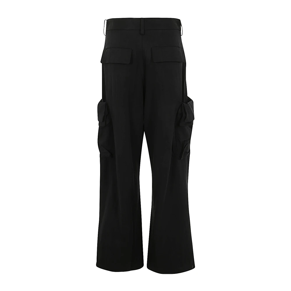 Y-3 Zwarte Cargo Broek met Manchetten Black Dames