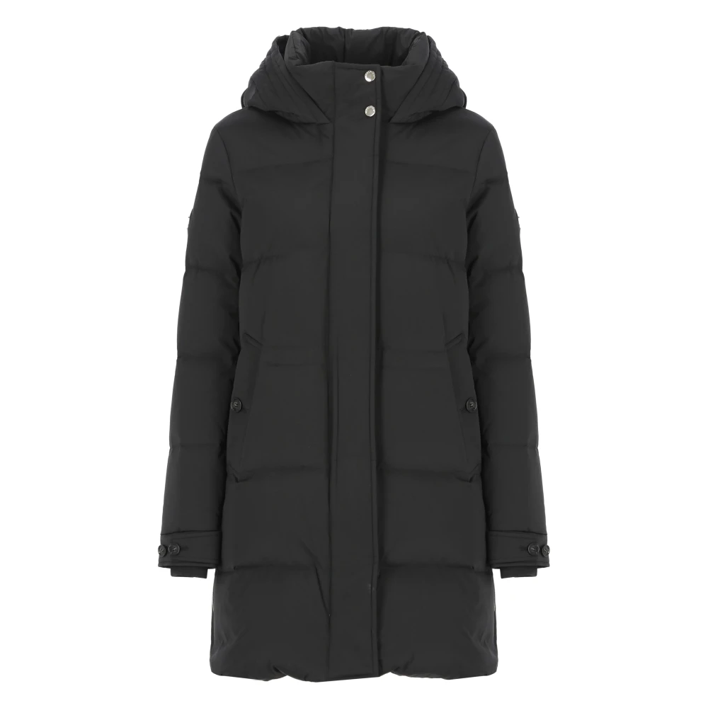 Woolrich Zwarte Parka met Hoge Hals Black Dames