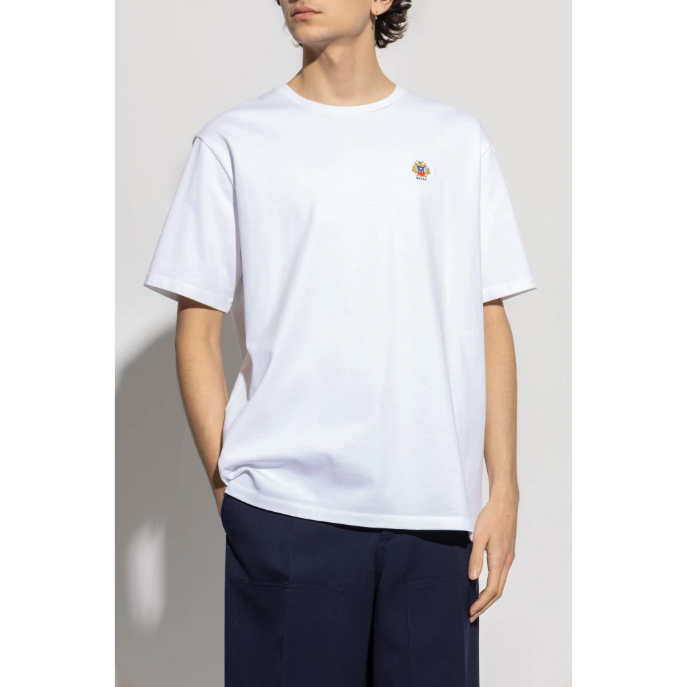 Bally T-shirt met geborduurd logo White Heren