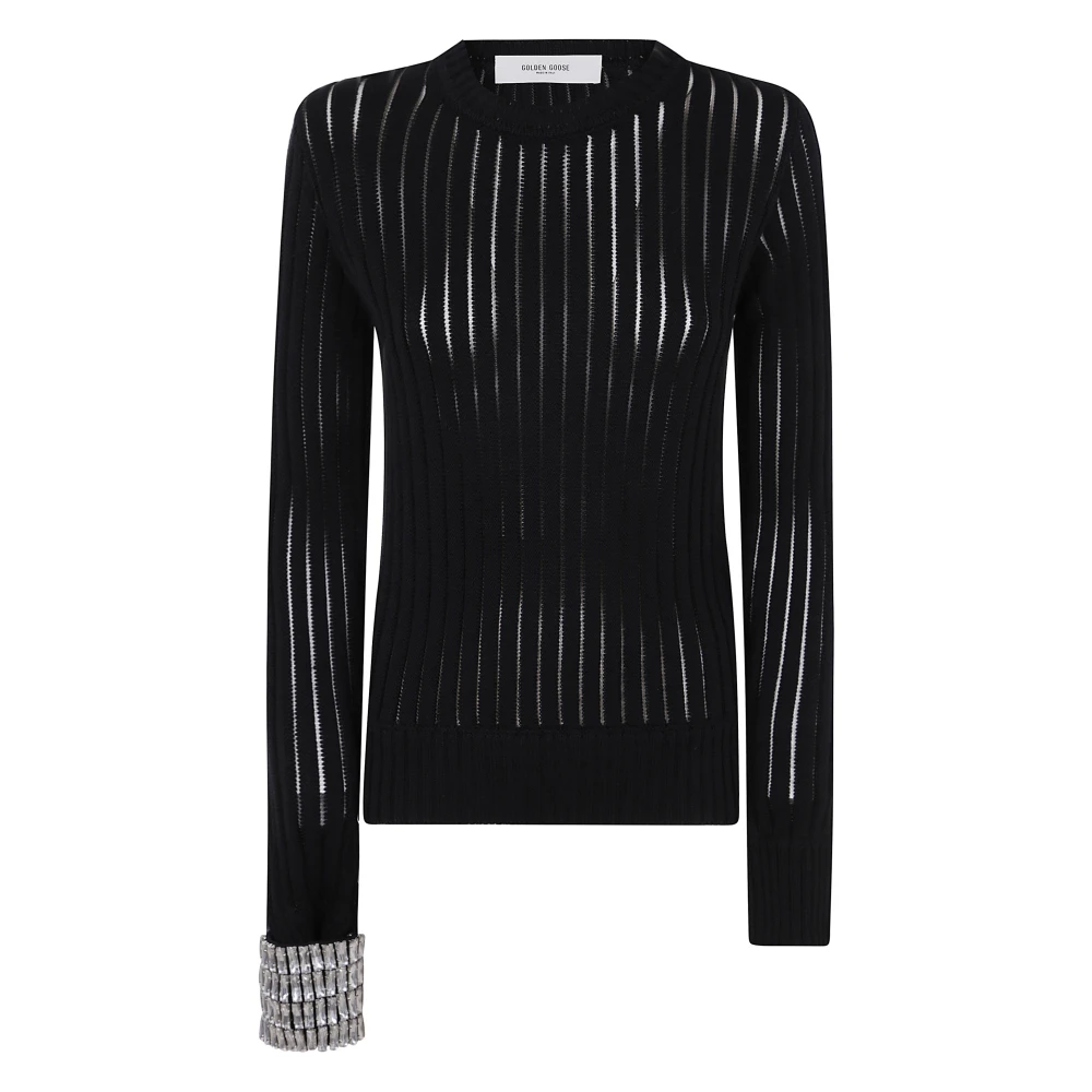 Golden Goose Crewneck Top met Lange Mouwen Black Dames