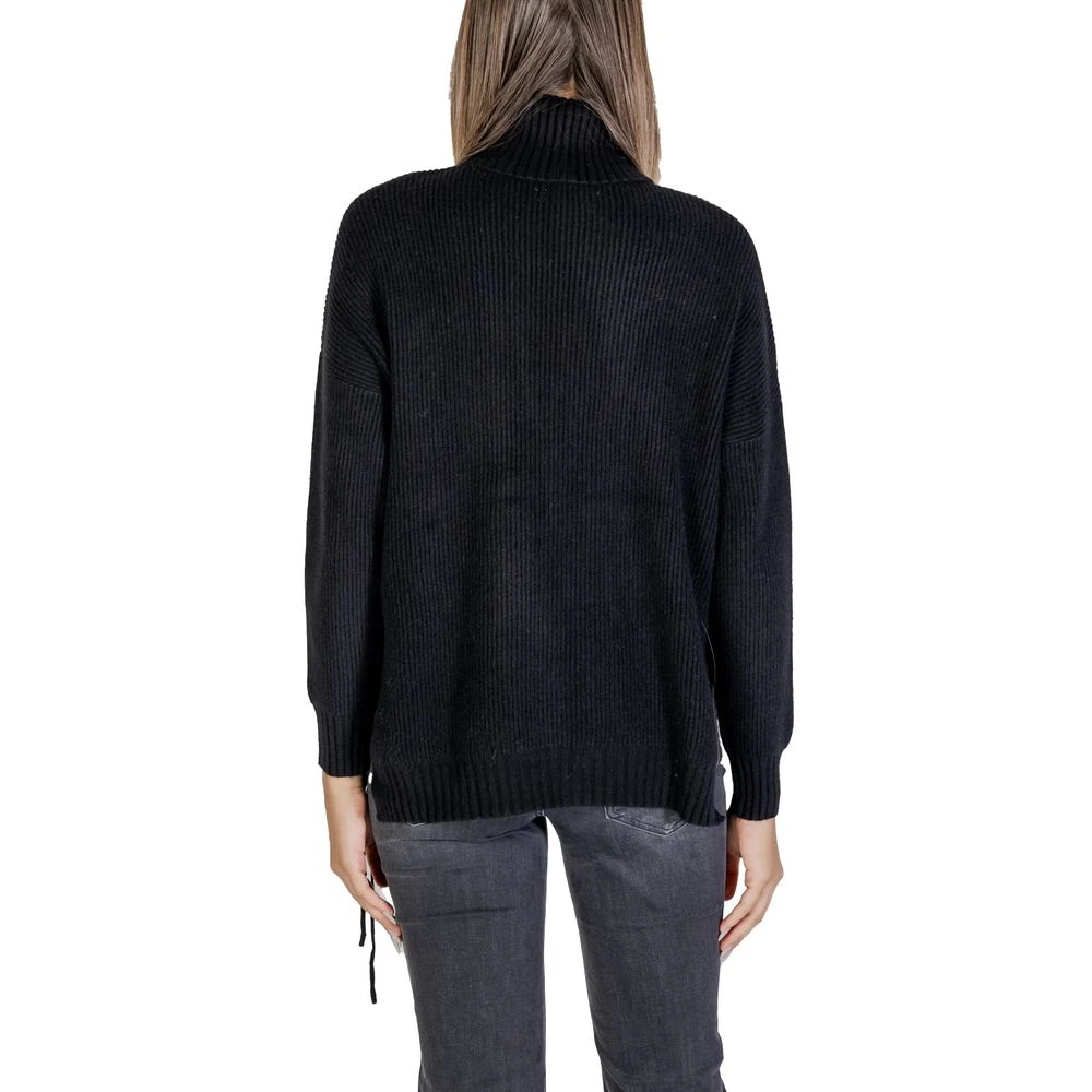 Sandro Ferrone Zwarte Gebreide Trui Herfst Winter Collectie Black Dames