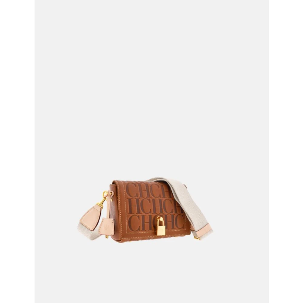 Carolina Herrera Mini Andy Locked Crossbody Bag Brown Dames