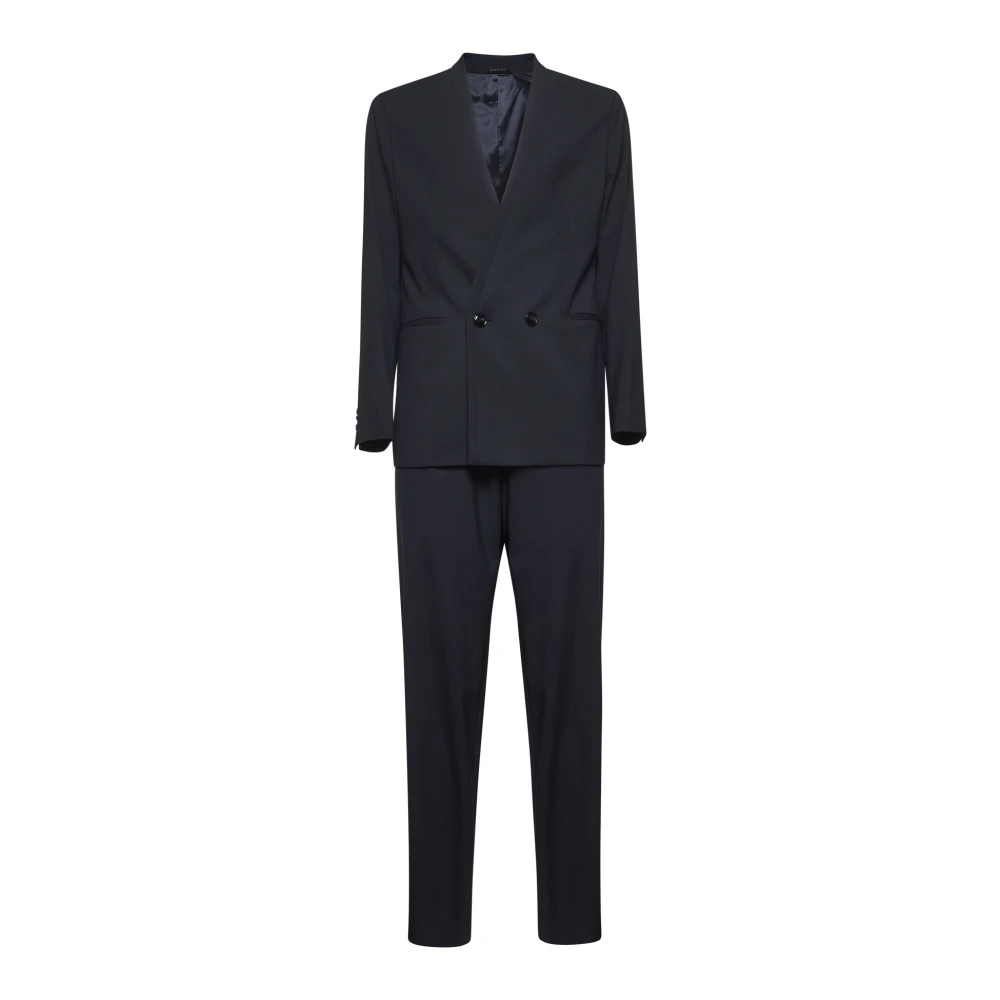 Giorgio Armani Elegant Double-Breasted Pak Set Blue Heren