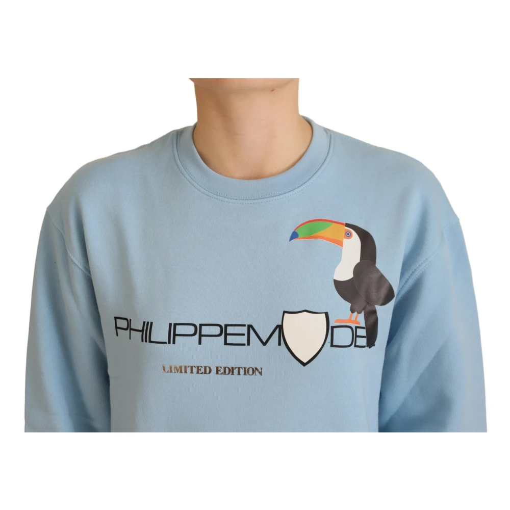 Philippe Model Lichtblauwe Sweater met Logo-Verfraaiing Blue Dames
