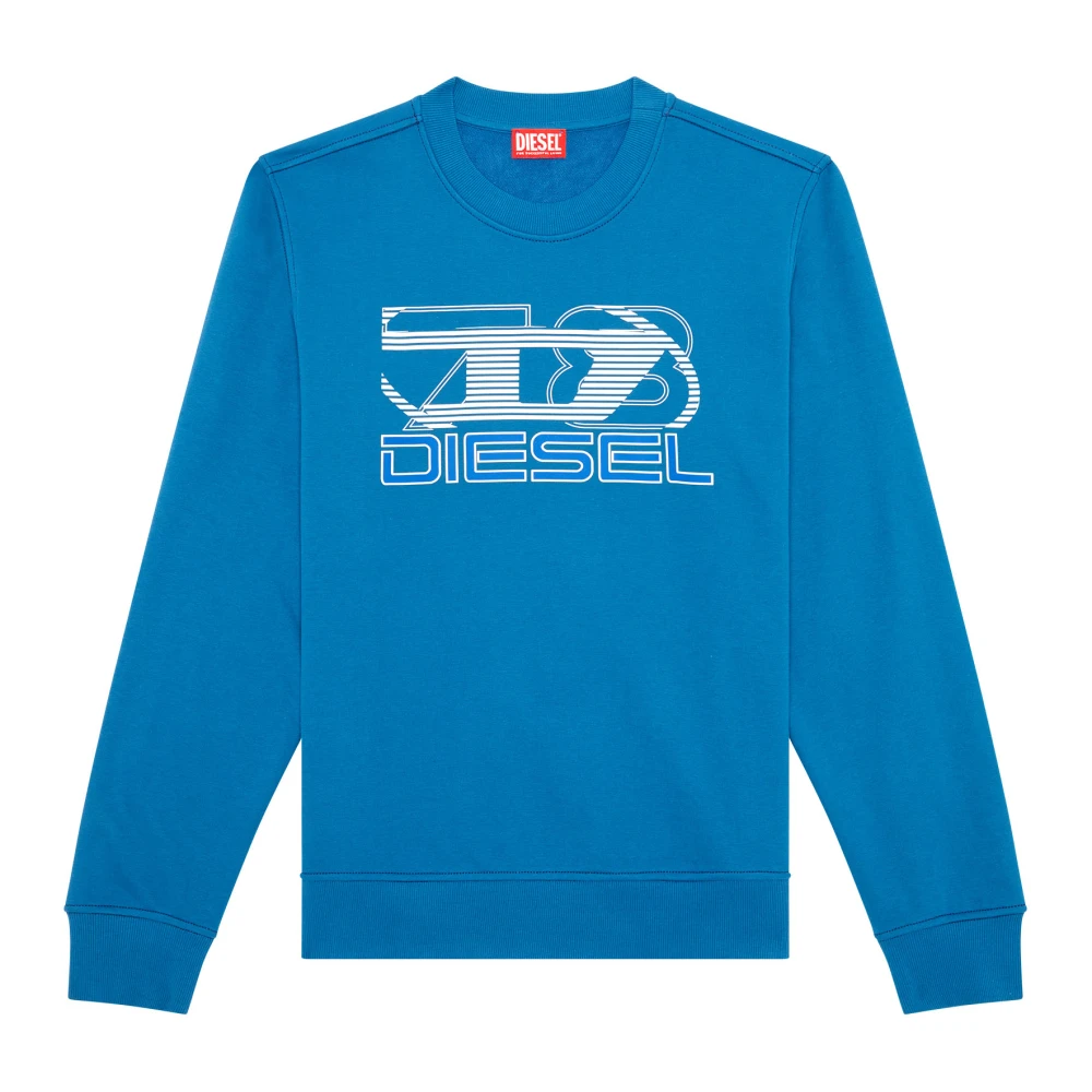 Diesel Sweatshirt with logo print Blue Heren