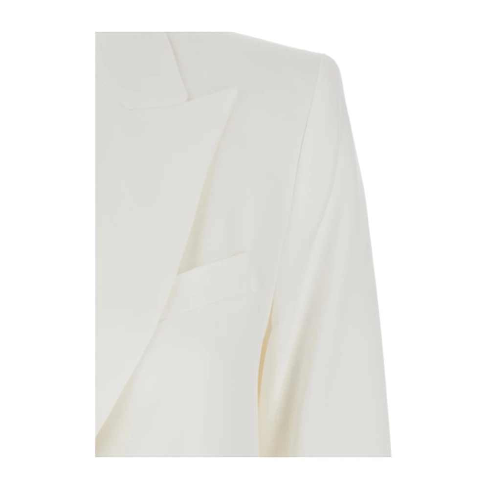 Federica Tosi Witte Wolblend Double-Breasted Jas White Dames