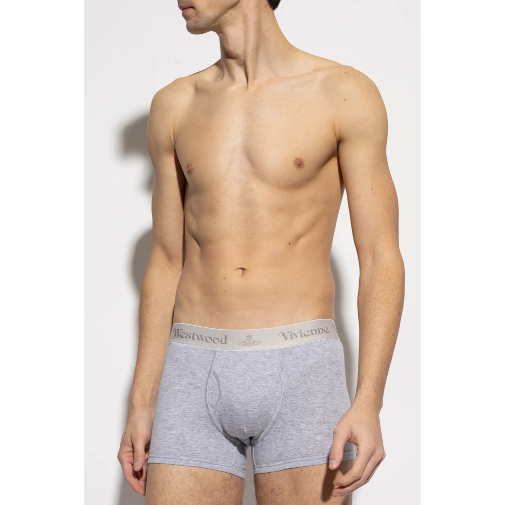 Vivienne Westwood Twee-pack boxers met logo Gray Heren