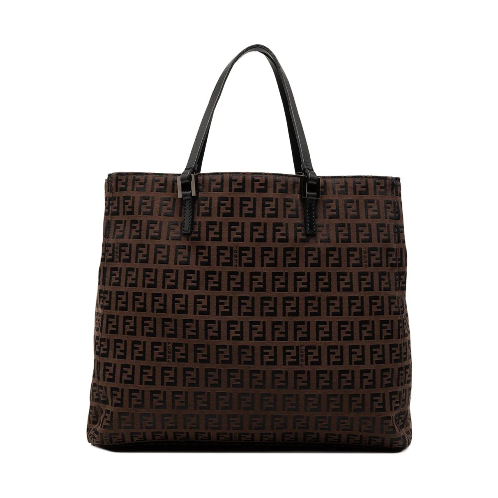 Fendi Vintage Women's Brown Pre-Owned Zucca Monogram Tote Bag