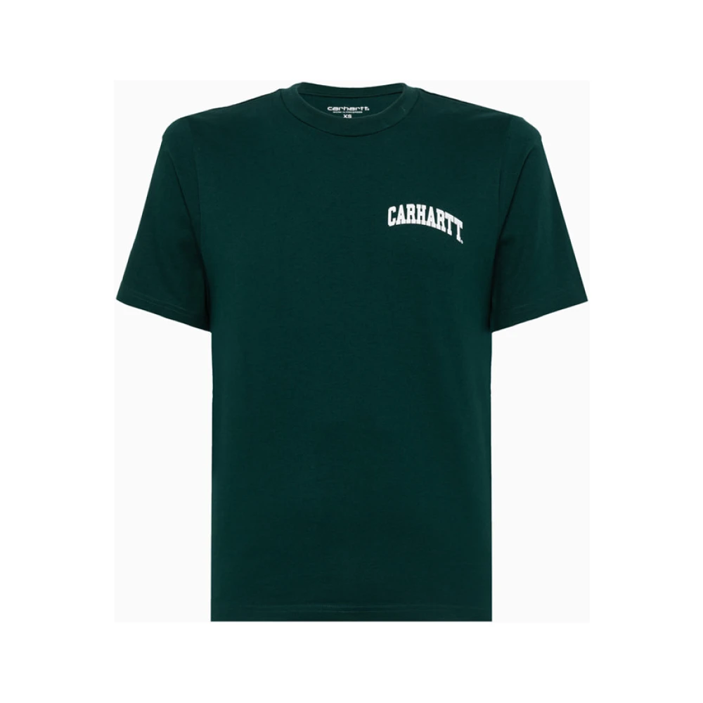 Carhartt WIP Effengekleurde Katoenen Scoop Neck T-Shirt Green Heren