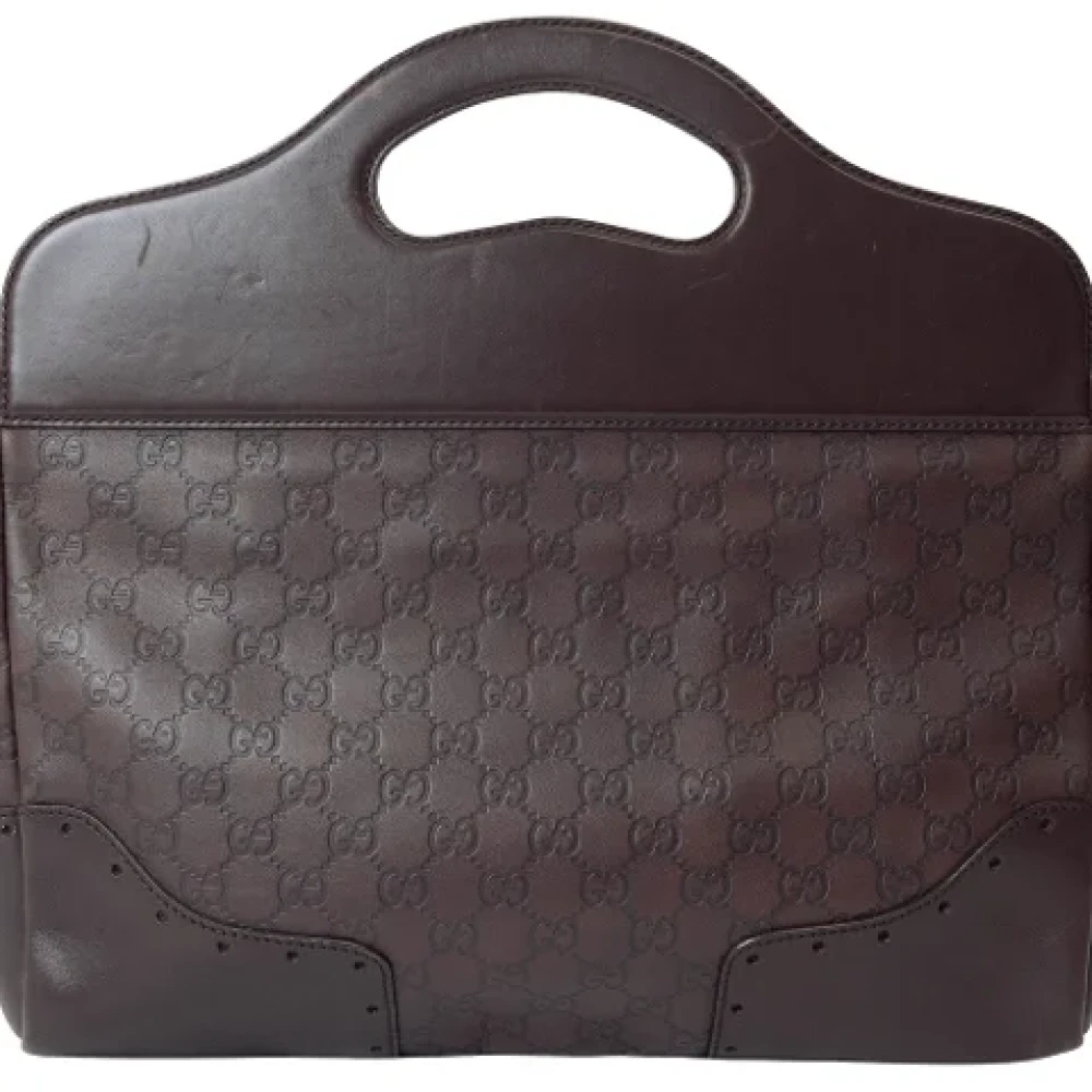 Gucci Vintage Pre-owned Leather gucci-bags Brown Dames