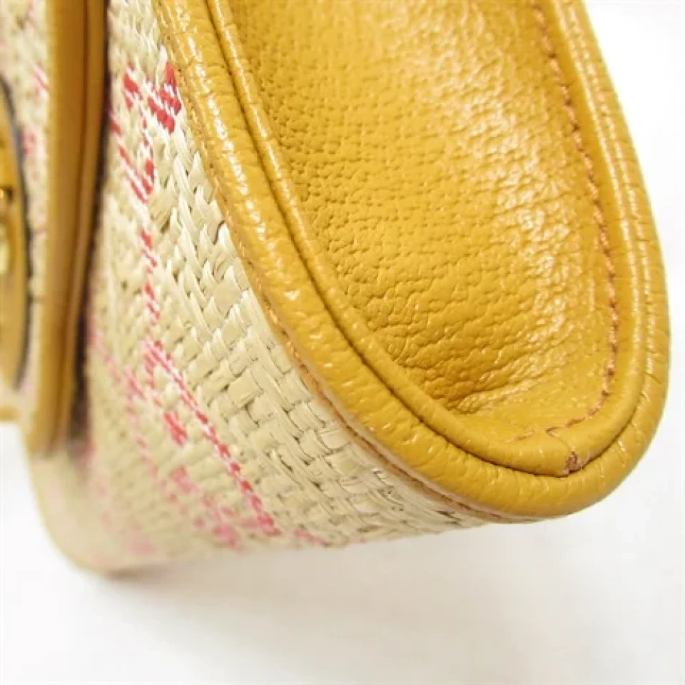 Gucci Vintage Pre-owned Raffia shoulder-bags Yellow Dames