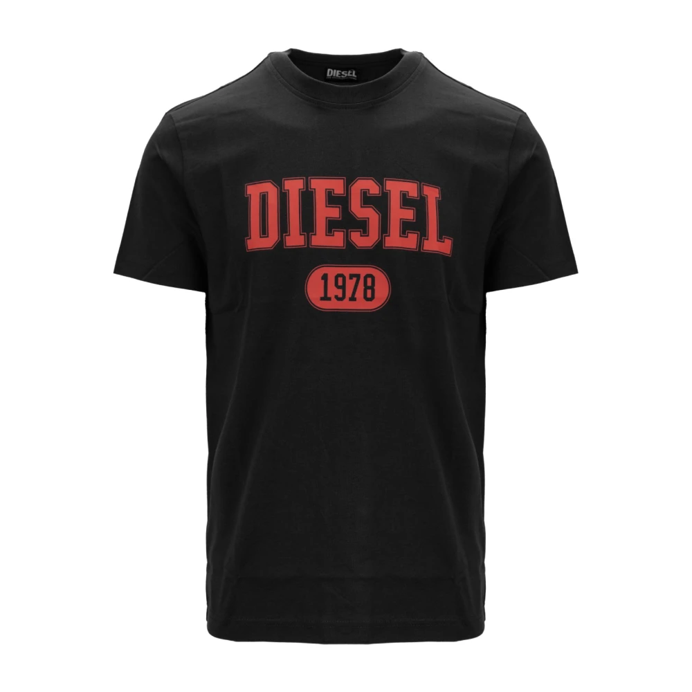 Diesel Herr Svart Toppar Xl, Bomull, Crew Neck T-Shirt