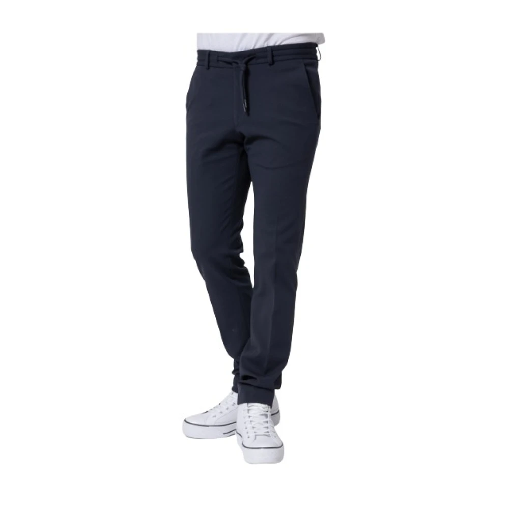 Karl Lagerfeld Donkerblauwe broek met koord Blue Heren
