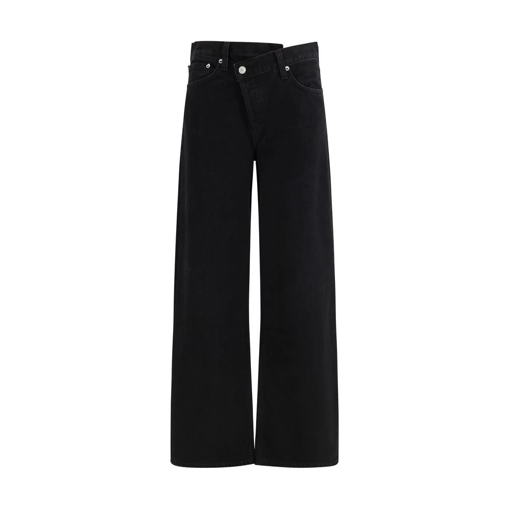 Agolde Women's Black Arc Criss Cross Jean - Wide Jeans - W30 - Jeans