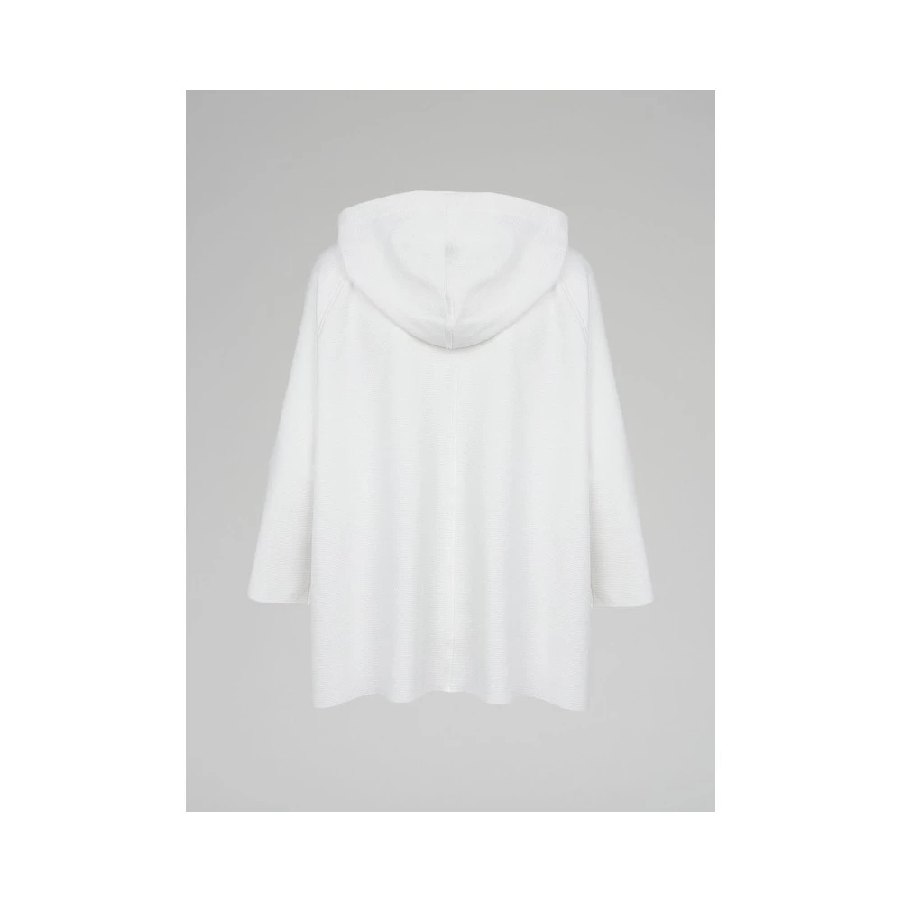 Lorena Antoniazzi Gebreid Hoodie Jack met Ritssluiting White Dames