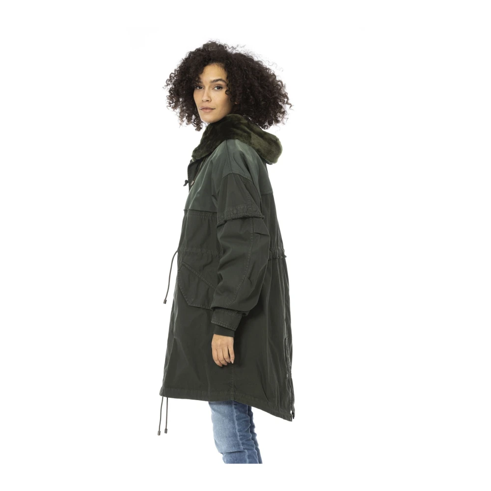 Mr&Mrs Italy Lange Parka met Bont Capuchon Green Dames