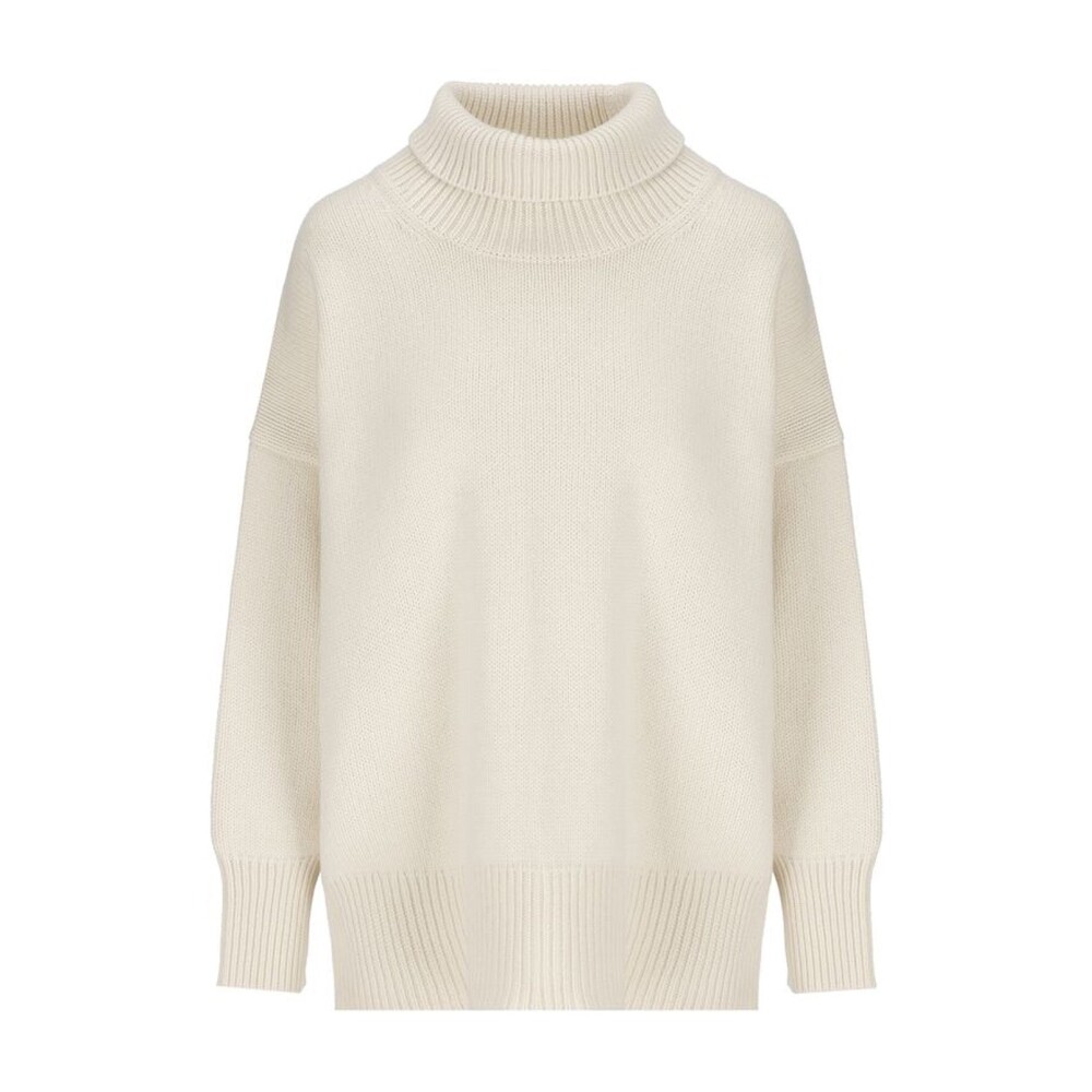 Witte Cashmere Trui met Hoge Hals Chloe Dames Miinto