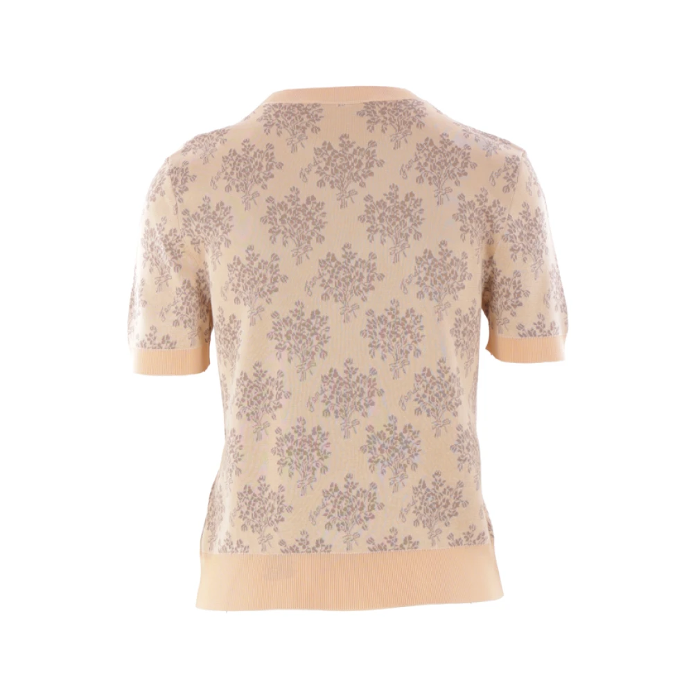 Fendi Bloemen Jacquard Cropped Sweaters Beige Dames