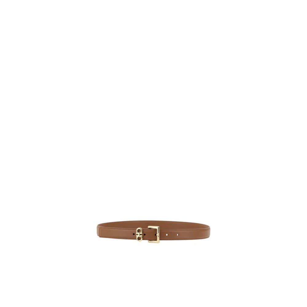 Salvatore Ferragamo Stijlvolle Gancini Leren Riem Brown Dames