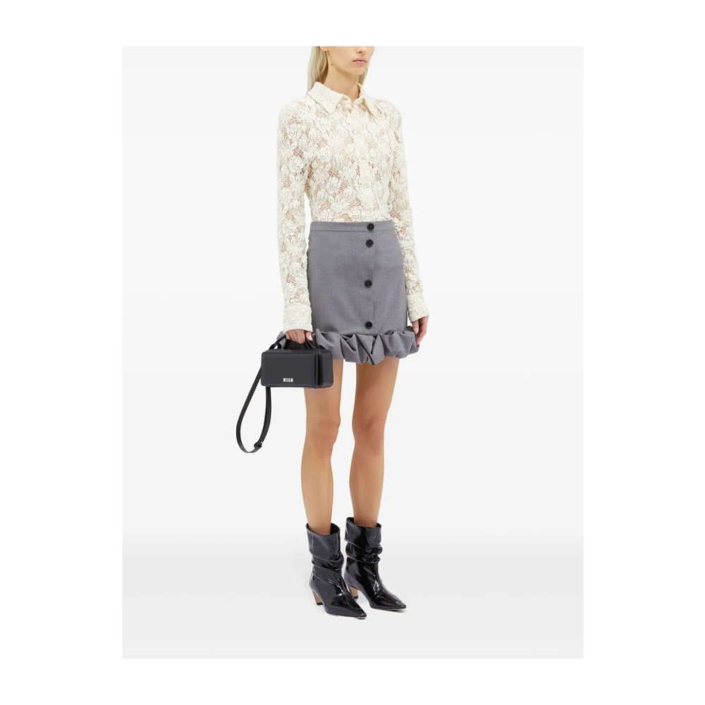 Msgm Witte Bloemenkant Shirt White Dames