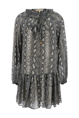 robe-mini-grise-a-volants-et-imprime-serpent