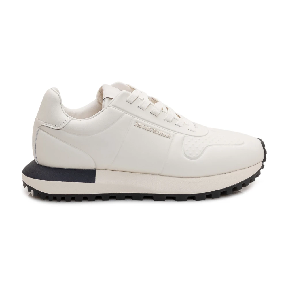 Emporio Armani Men's White Sneakers, 10 Uk, Em003740 Af19726 Sneaker