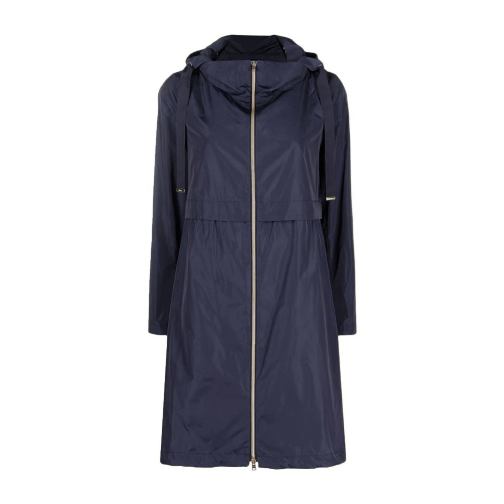 Herno Vrouw Blauw Jassen Dames, M, Polyester, Lichtgewicht Parka Jas