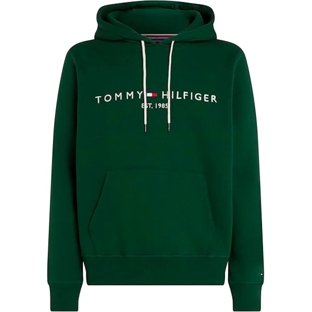 Tommy Hilfiger Grön Tröja Bomull/Polyester Blandning Regular Fit Green, Herr