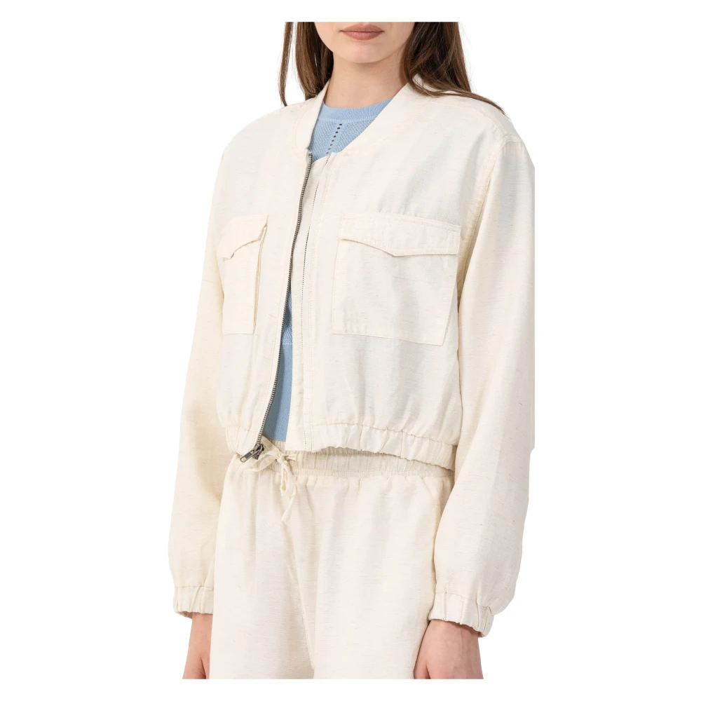 Kocca White Chic Light Waist Length Jacket - Female - Light Jackets - L - Jackets