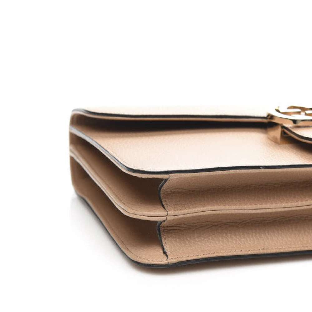 Gucci Camelia Leren Handtas met Kettingriem Beige Dames